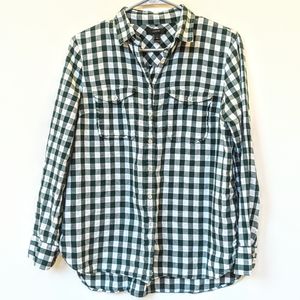 J.Crew Forest Green Gingham Button Up Shirt